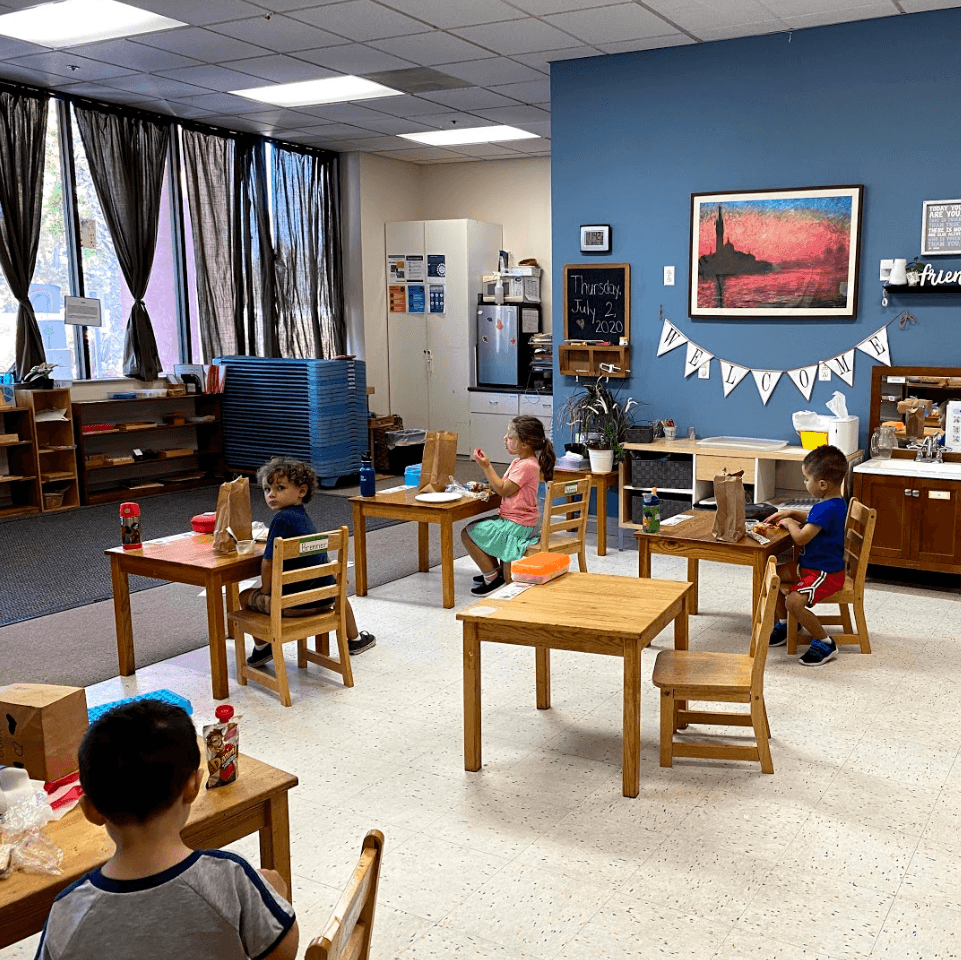 Children working independently at Peppertree Montessori